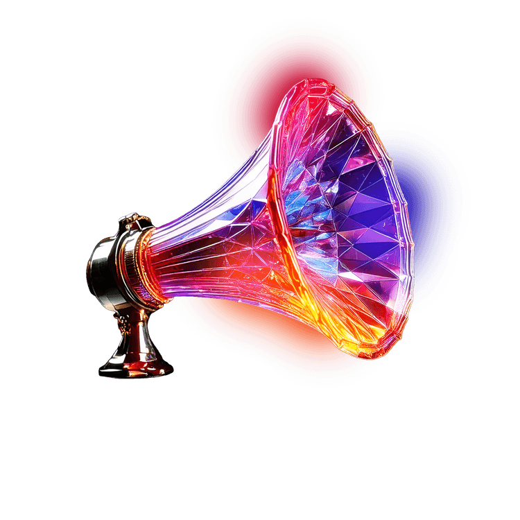 Futuristic megaphone representing digital marketing